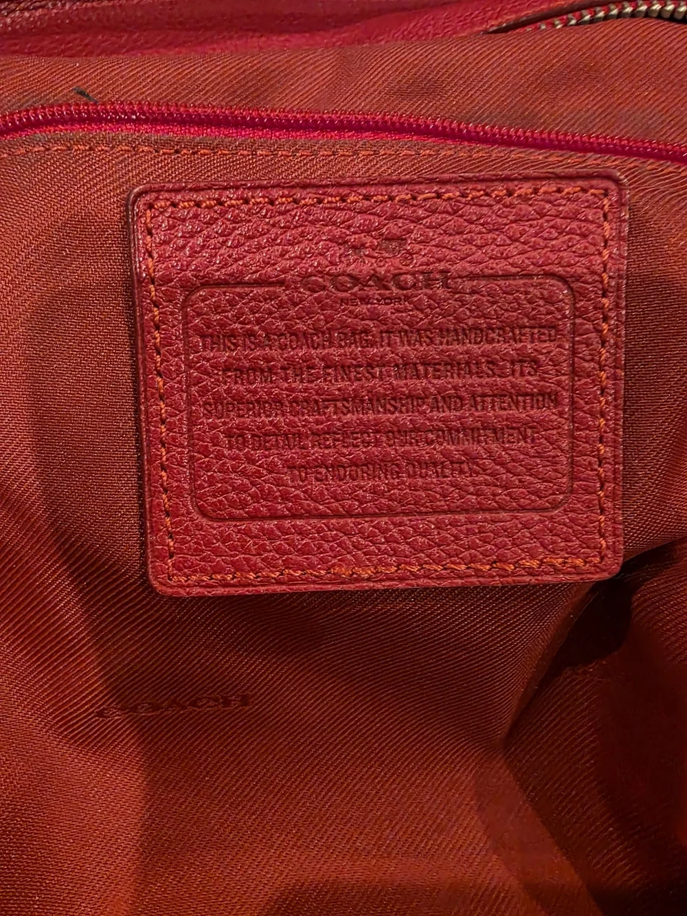Coach Red Turnlock Hobo  # 36862 2 Way Carry